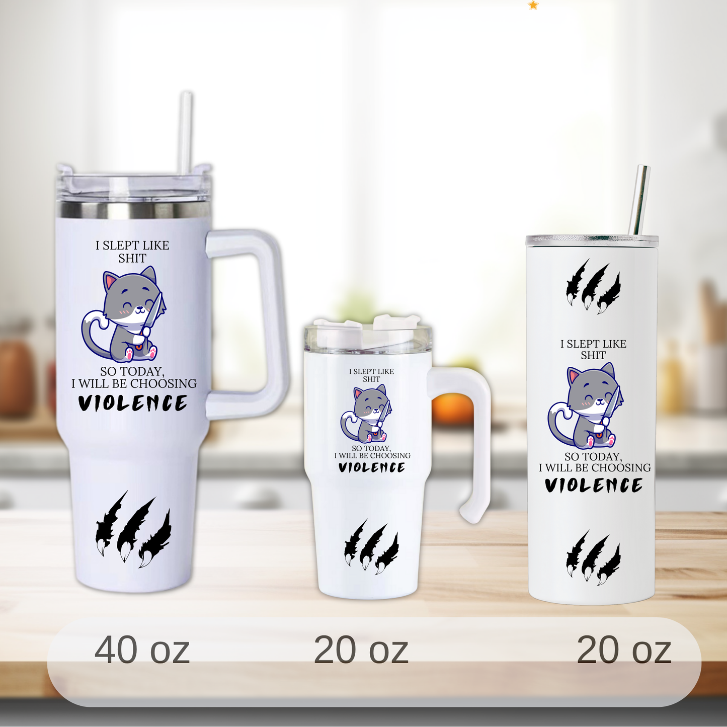 I Sleep Like Shit Today I Will Be Choosing Violence Cat Mug, Funny Coffee Mug, Sarcastic Morning Mug, Gag Gift For Friends, Rude Humor Gift