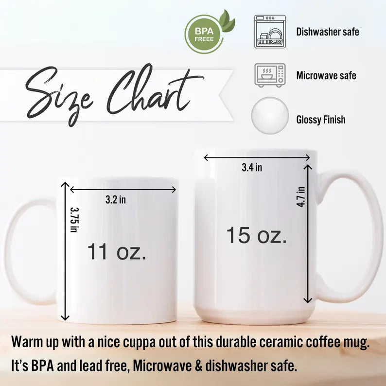 Monogram Mug Personalized 11 oz or 15 Oz Mug , Custom Name Mug, Bridesmaid Mug