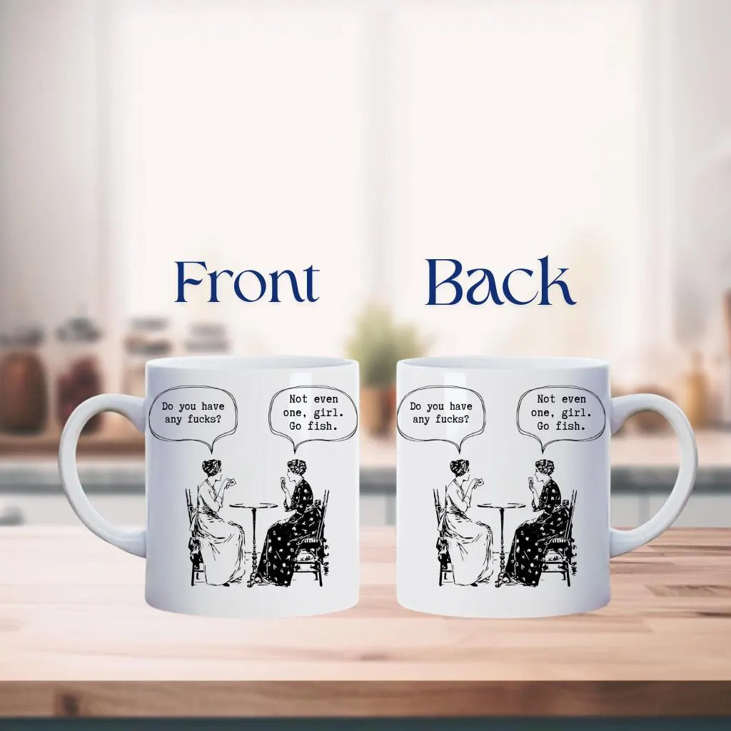 Inappropriate coffee mug, Do You Have Any F*ck's? Go Fish Mug, Funny mug,