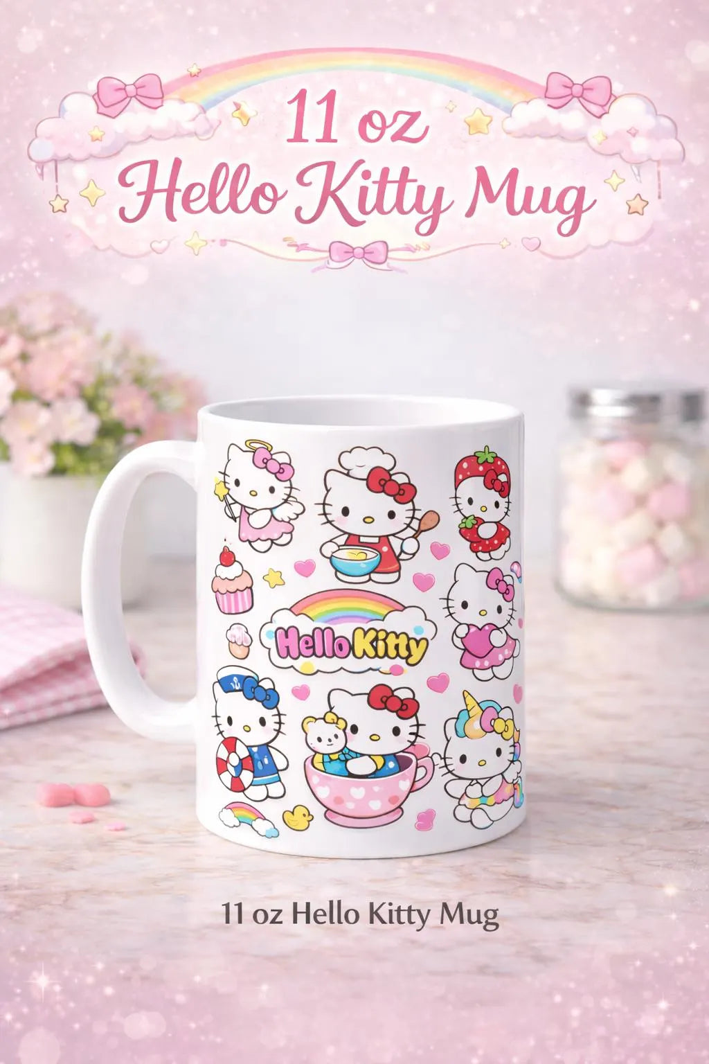 Personalizable Kitty mug, cute kitty mug,