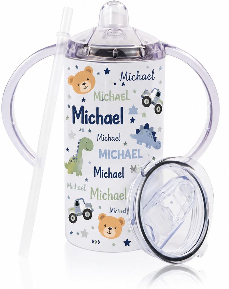 Personalized Name kids Sippy cup, 12 oz double wall insulated