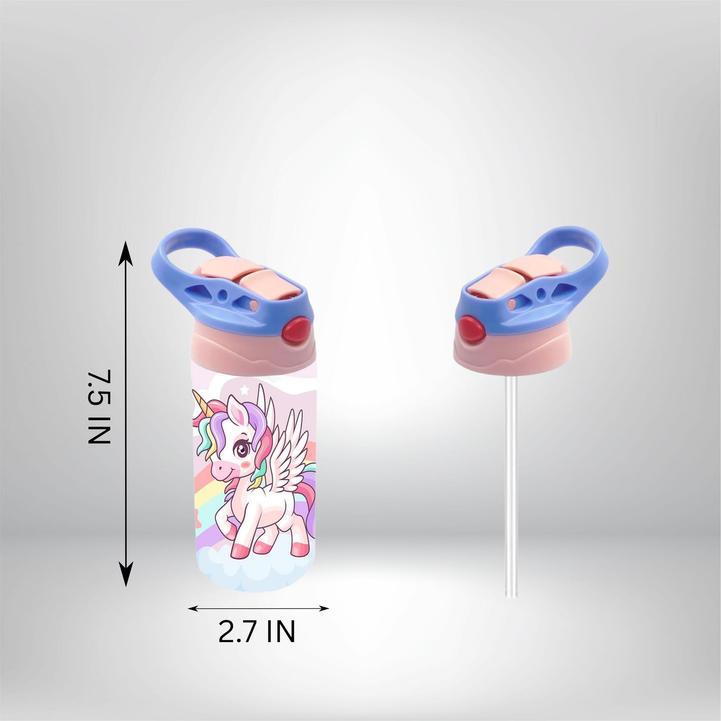 12 Oz Kids Water bottle with pop up lid