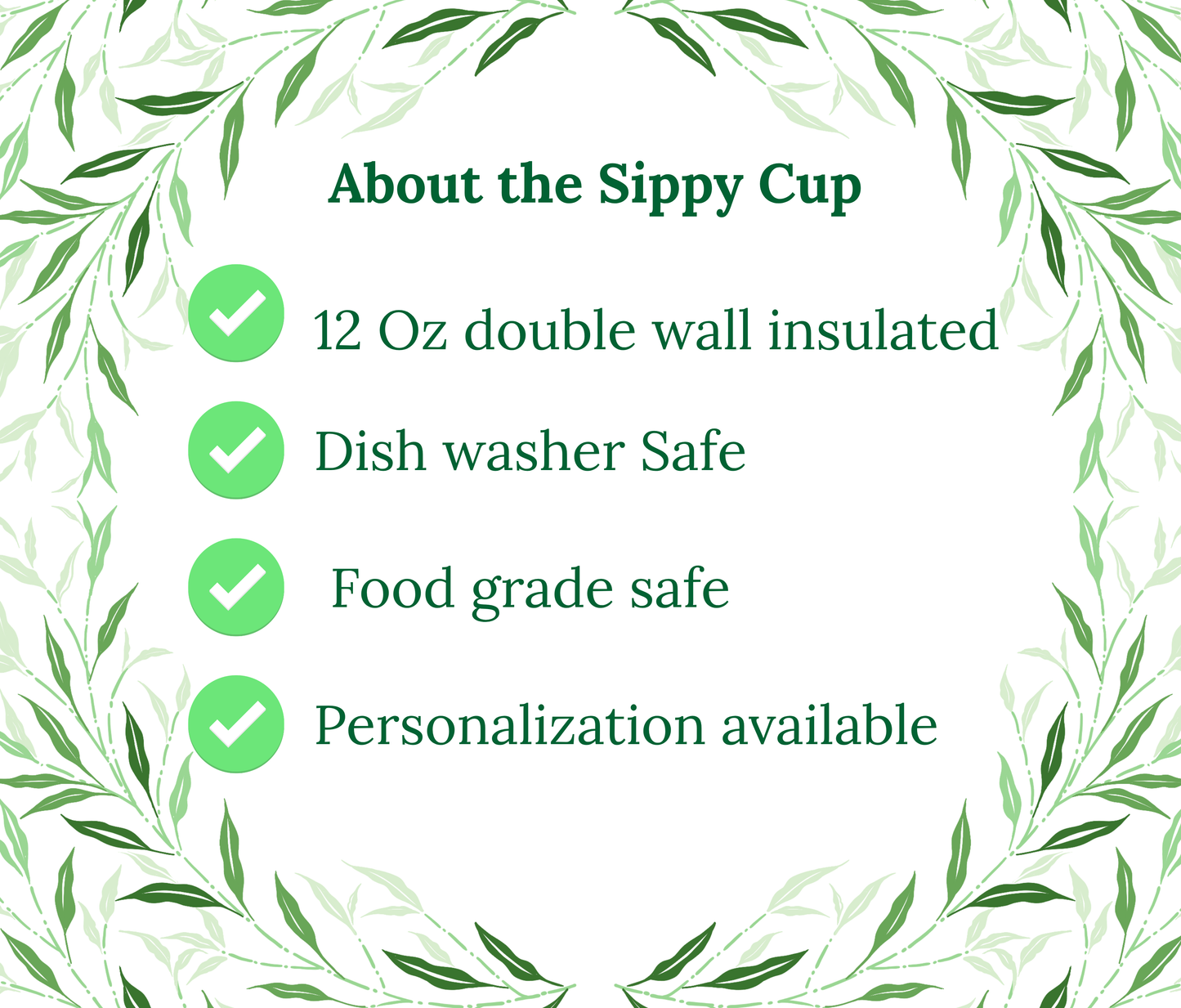 Kids Sippy cup, 12 oz double wall insulated