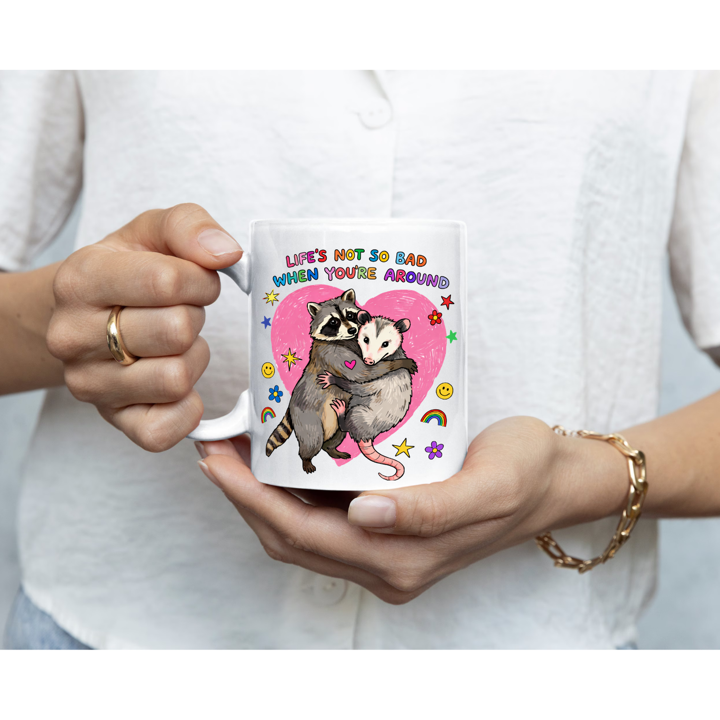 Cute Raccoon Possum Coffee Mug | Funny Coffee Mug sizes 11 oz and 15 oz