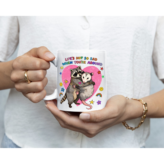 Cute Raccoon Possum Coffee Mug | Funny Coffee Mug sizes 11 oz and 15 oz