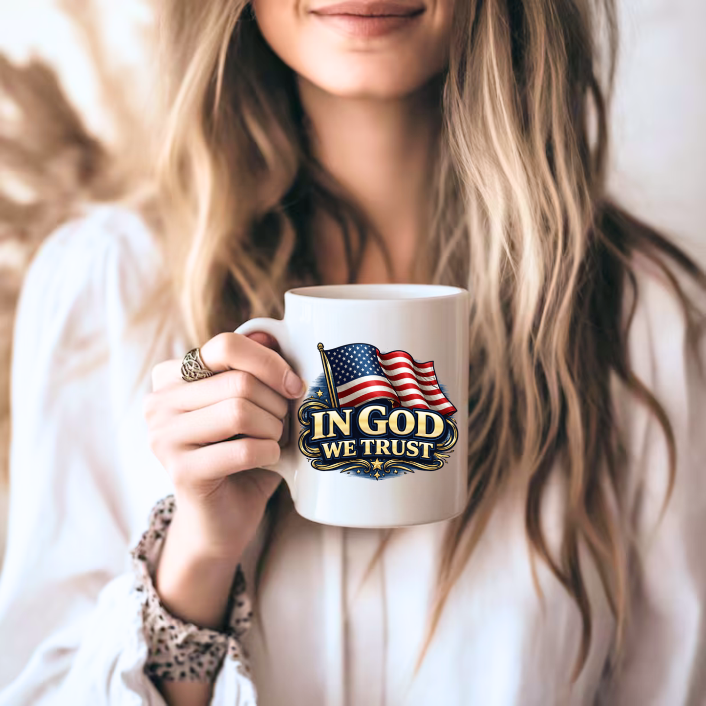 In god we Trust USA Flag mug, Ceramic Mugs, Patriot Mugs. American Mug
