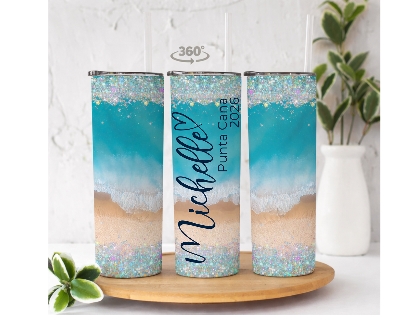 Personalized 20 oz Vacation Tumbler, Girls trip tumbler, Family Vacation Tumbler.