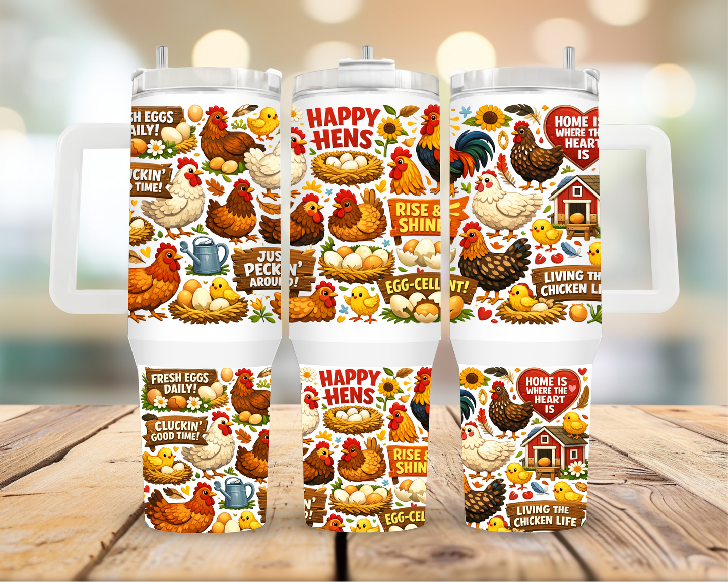 Cute Chicken travel tumbler 40 oz Style Stainless steel tumbler.