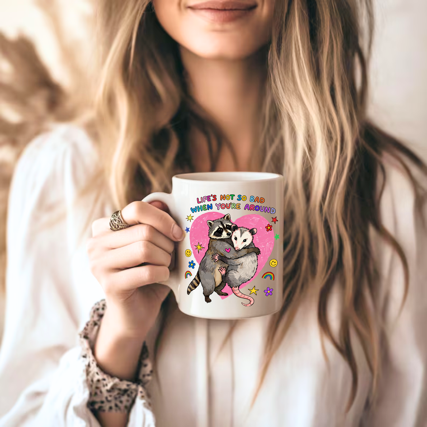 Cute Raccoon Possum Coffee Mug | Funny Coffee Mug sizes 11 oz and 15 oz