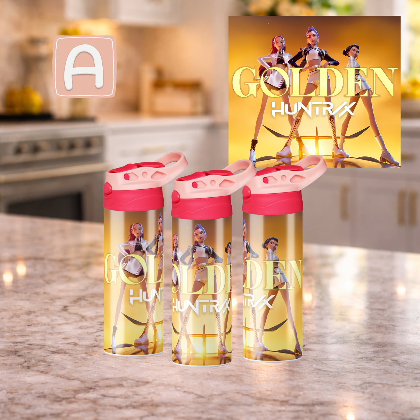 Kpop Inspired 12 oz kids tumbler. Double wall insulated Water bottle