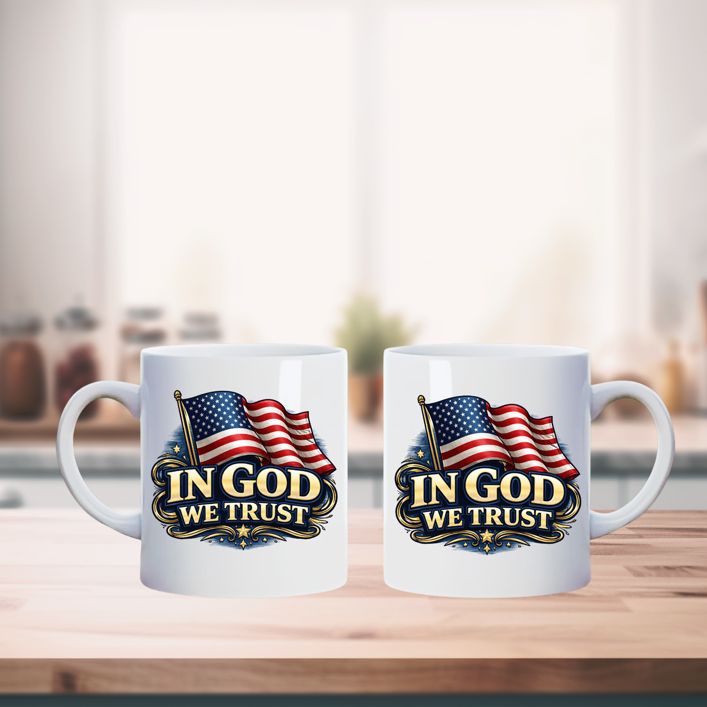 In god we Trust USA Flag mug, Ceramic Mugs, Patriot Mugs. American Mug