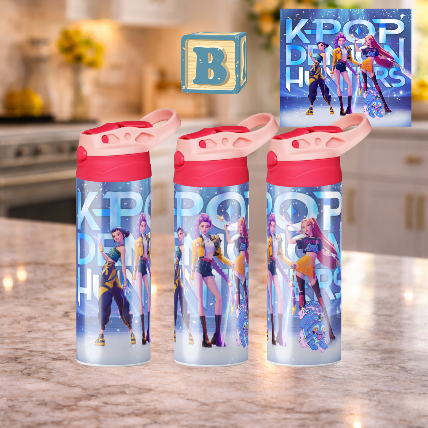 Kpop Inspired 12 oz kids tumbler. Double wall insulated Water bottle