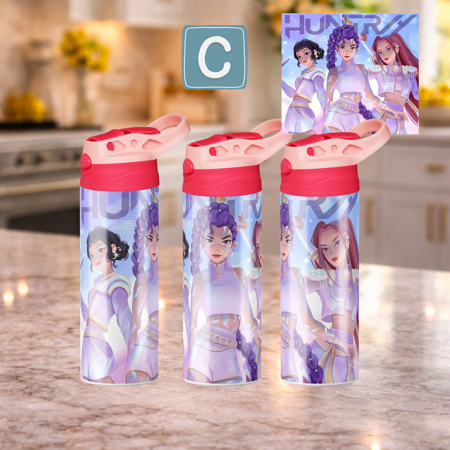 Kpop Inspired 12 oz kids tumbler. Double wall insulated Water bottle