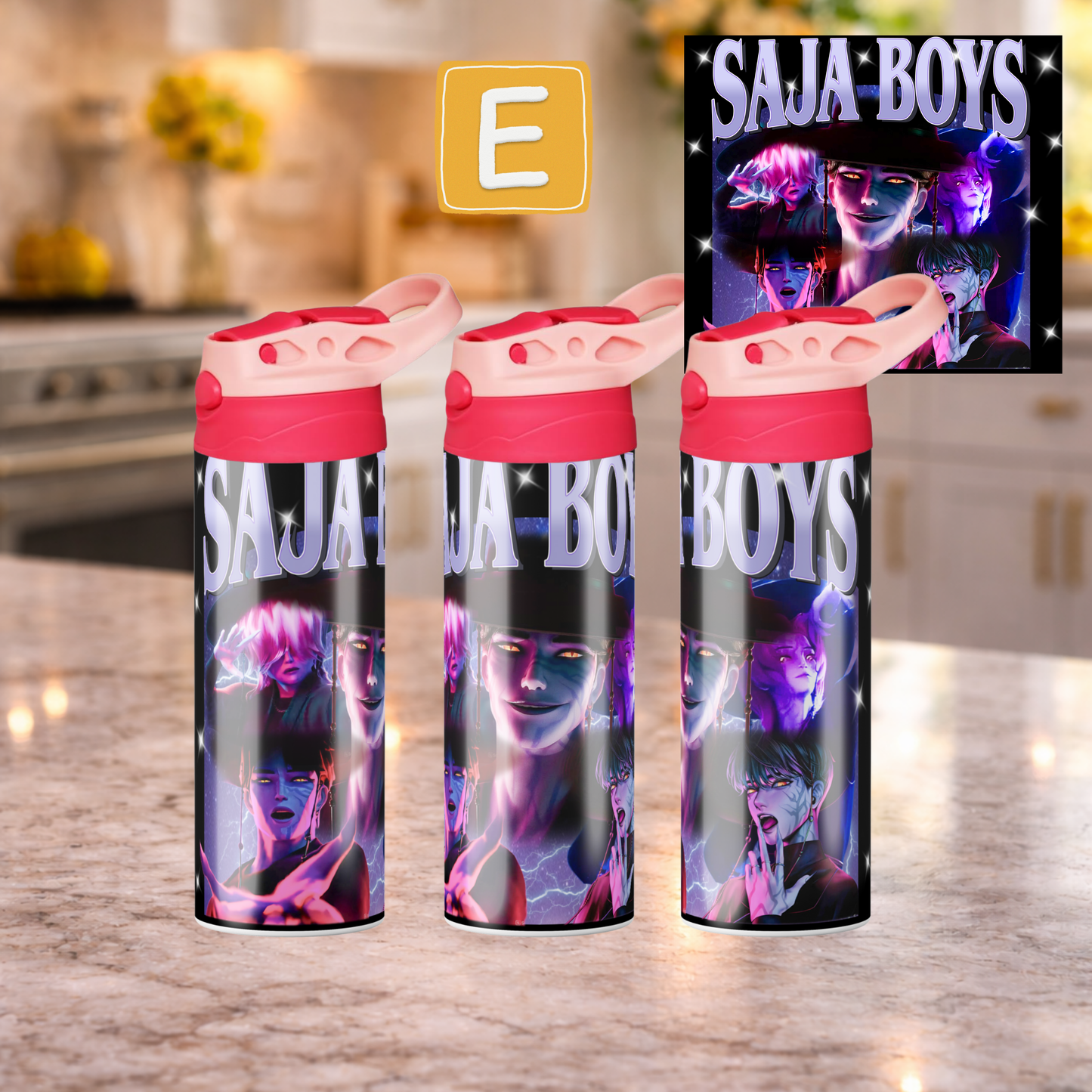 Kpop Inspired 12 oz kids tumbler. Double wall insulated Water bottle