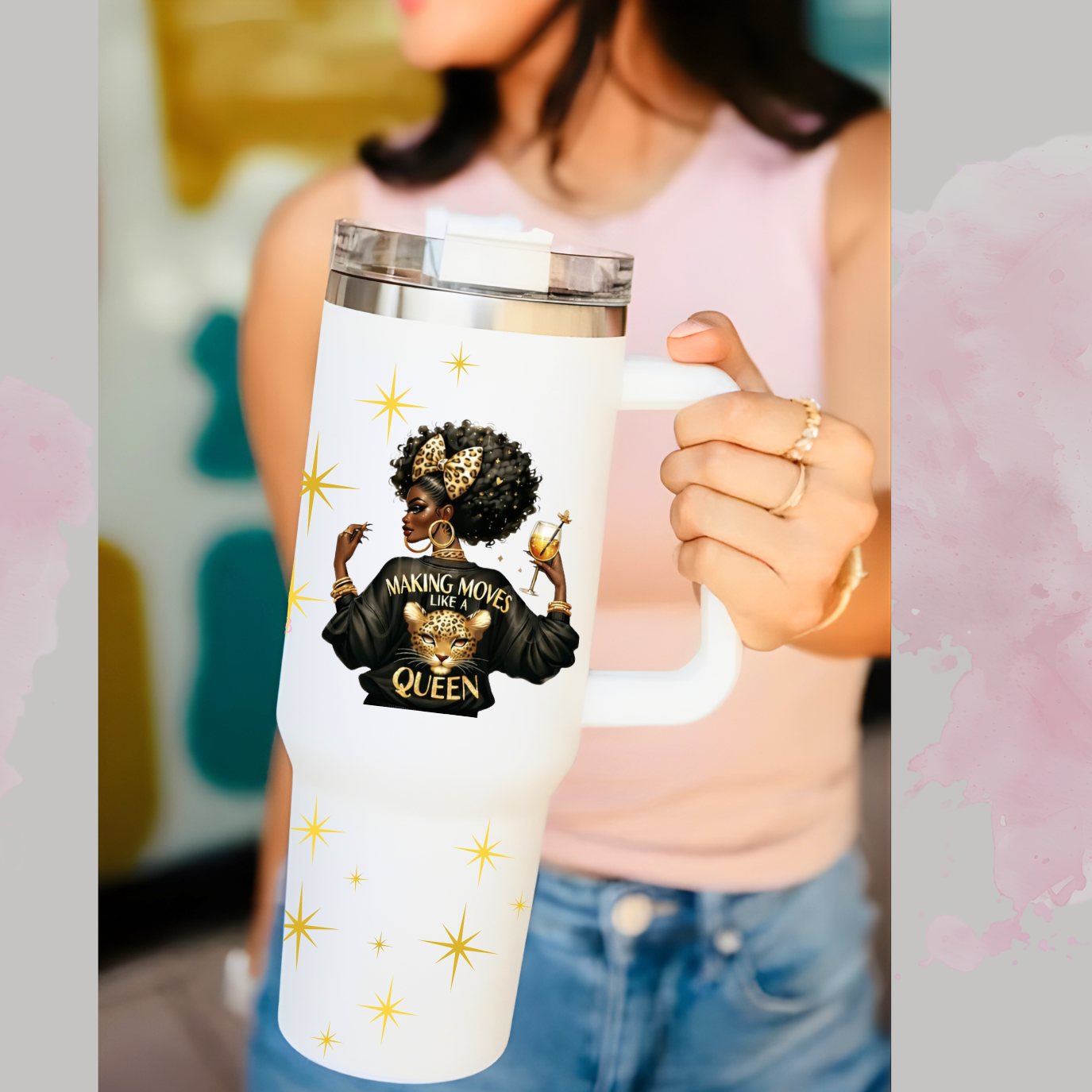 40 oz boss lady  Believe in yourself Style Stainless steel tumbler.