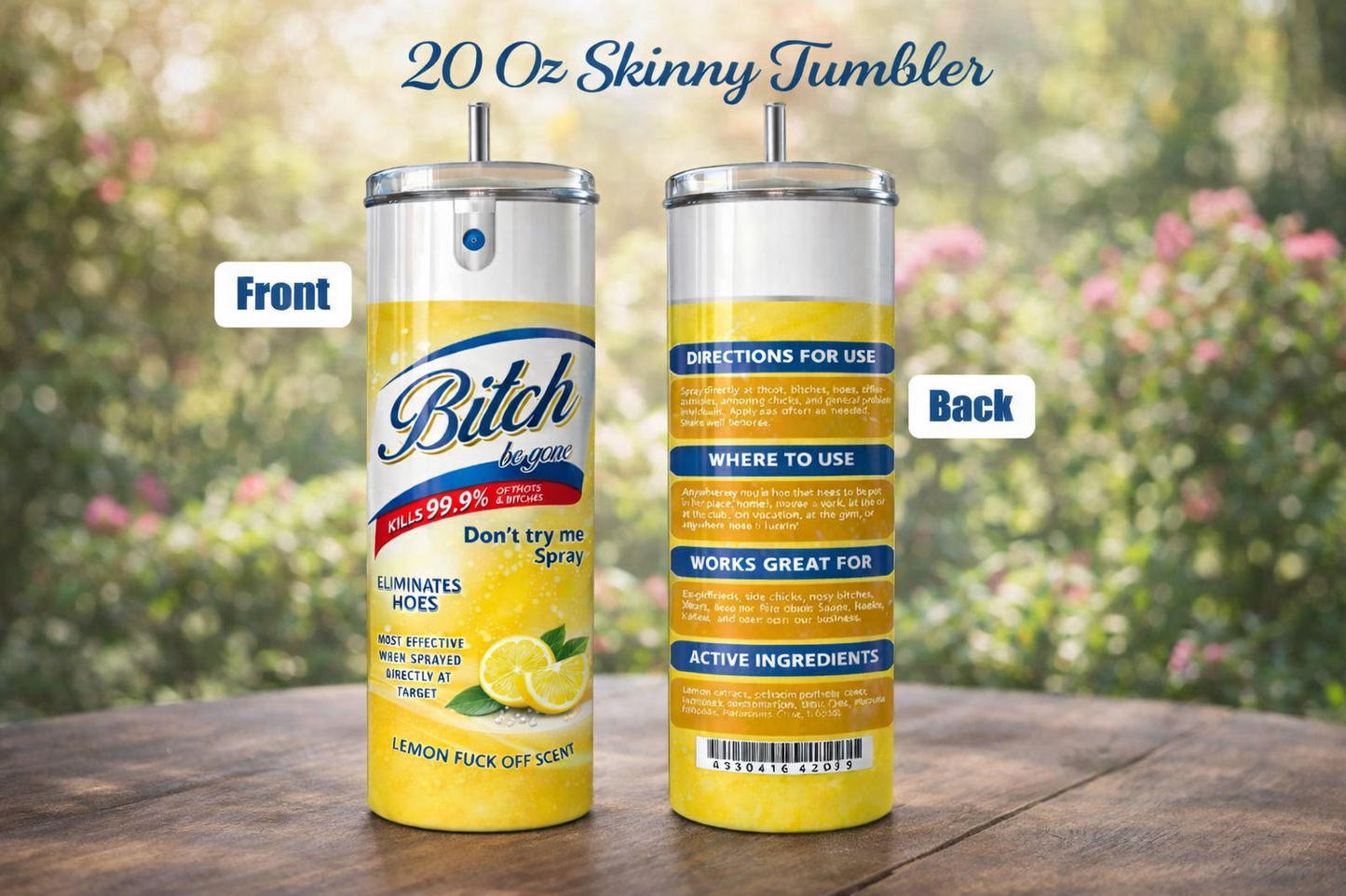 Bitch be gone 20 oz tumbler, Funny gift, Rude,