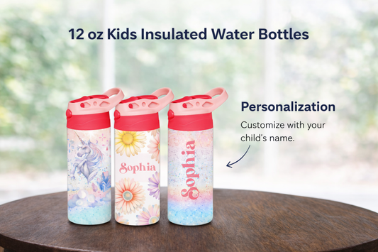 12 oz Kids tumbler, personalizable kids tumbler, water bottle,