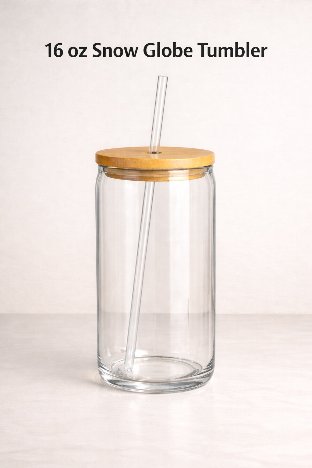 Girl Boss 16 oz Snow globe tumbler, Bamboo lid and clear straw