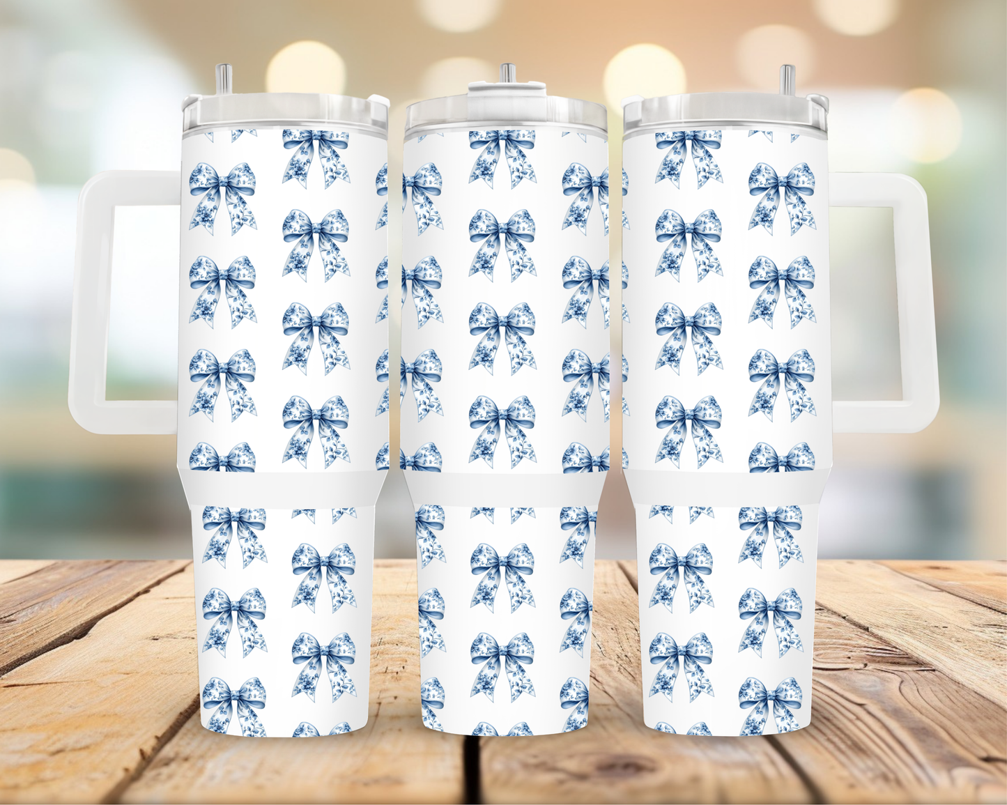 Gorgeous Blue ribbon  travel tumbler 40 oz Style Stainless steel tumbler.