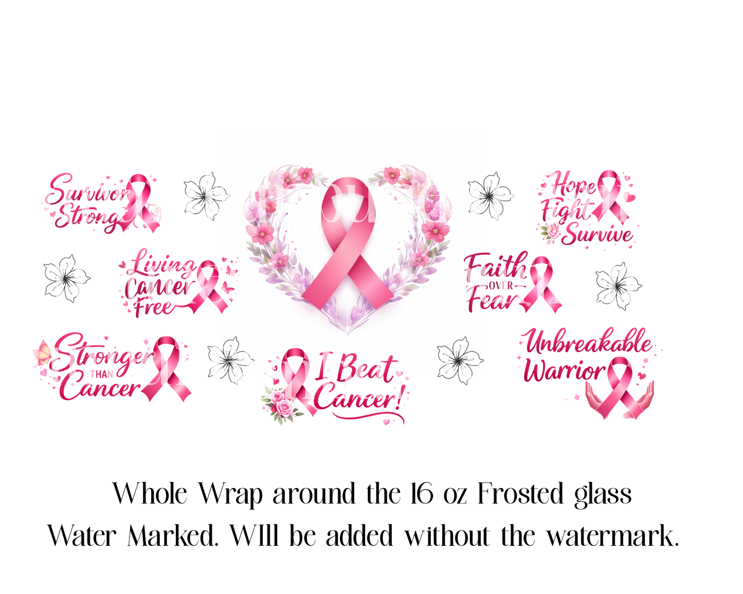 Cancer survivor , Warrior 16 oz Frosted Glass can with bamboo lid and straw.