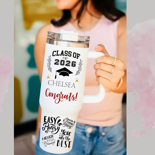 Graduation Gift 40 Oz Stainless steel double wall insulated tumbler