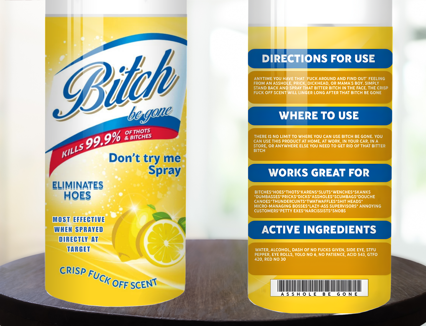 Bitch be gone 20 oz tumbler, Funny gift, Rude,