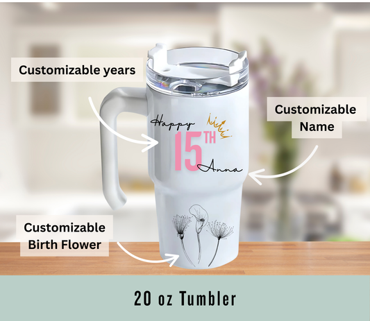 Birthday Classic Tumbler 20 oz, Perfect gift for her.