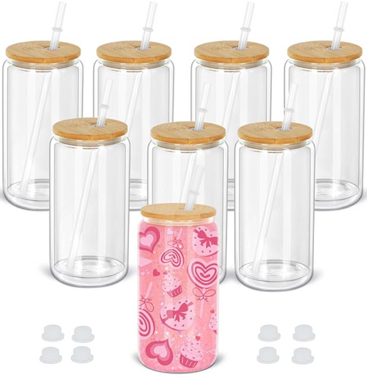 16 oz Glass Snow globe tumbler (sublimation)