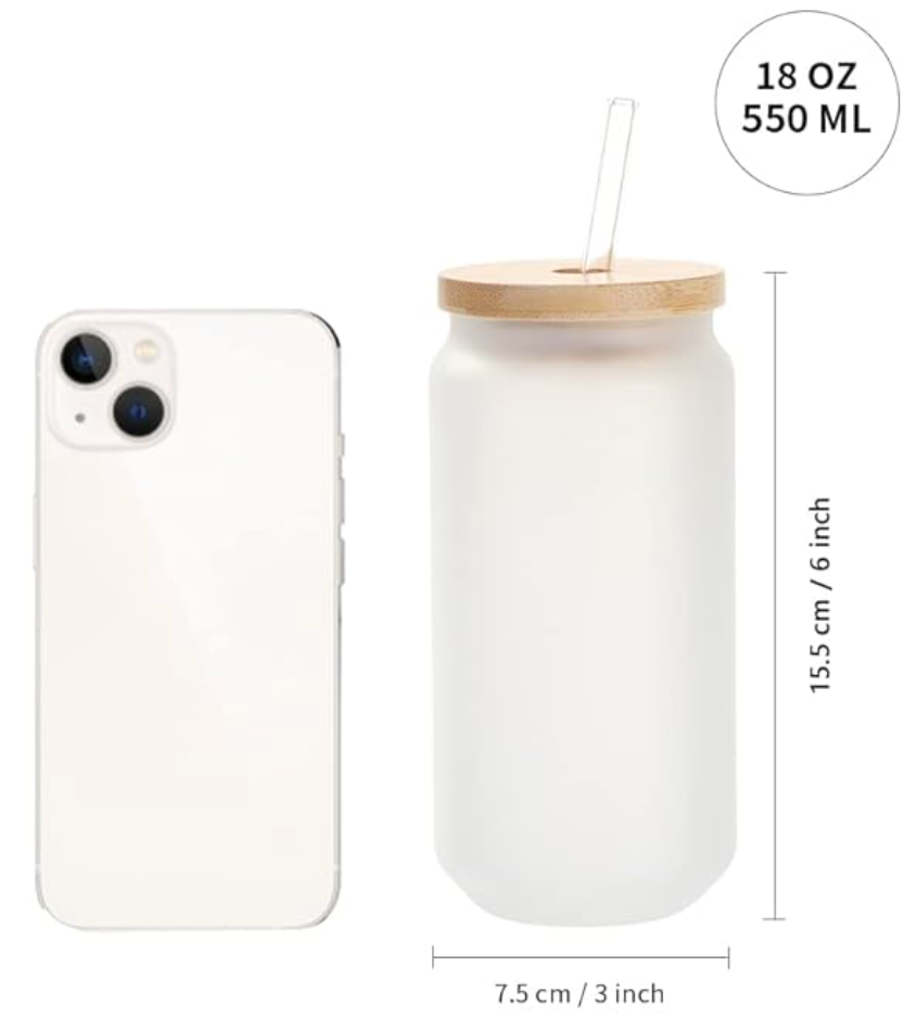16 oz Frosted Glass tumbler (Sublimation)