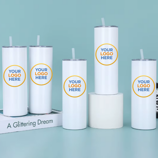 Business Logo Customization 20 Oz skinny tumbler, Sublimation