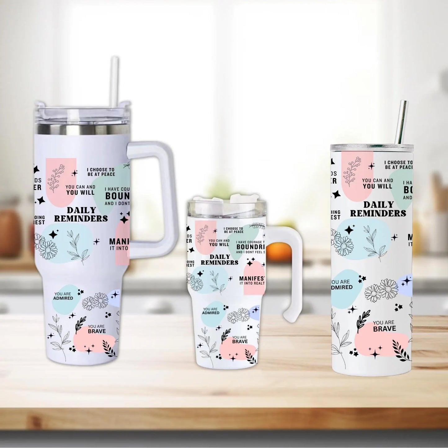 Personalized Daily Affirmations Coffee Mug, tumbler,  Daily Reminders Cup, Best Friend Gift, Mental Health Awareness Gift, Customized Mug