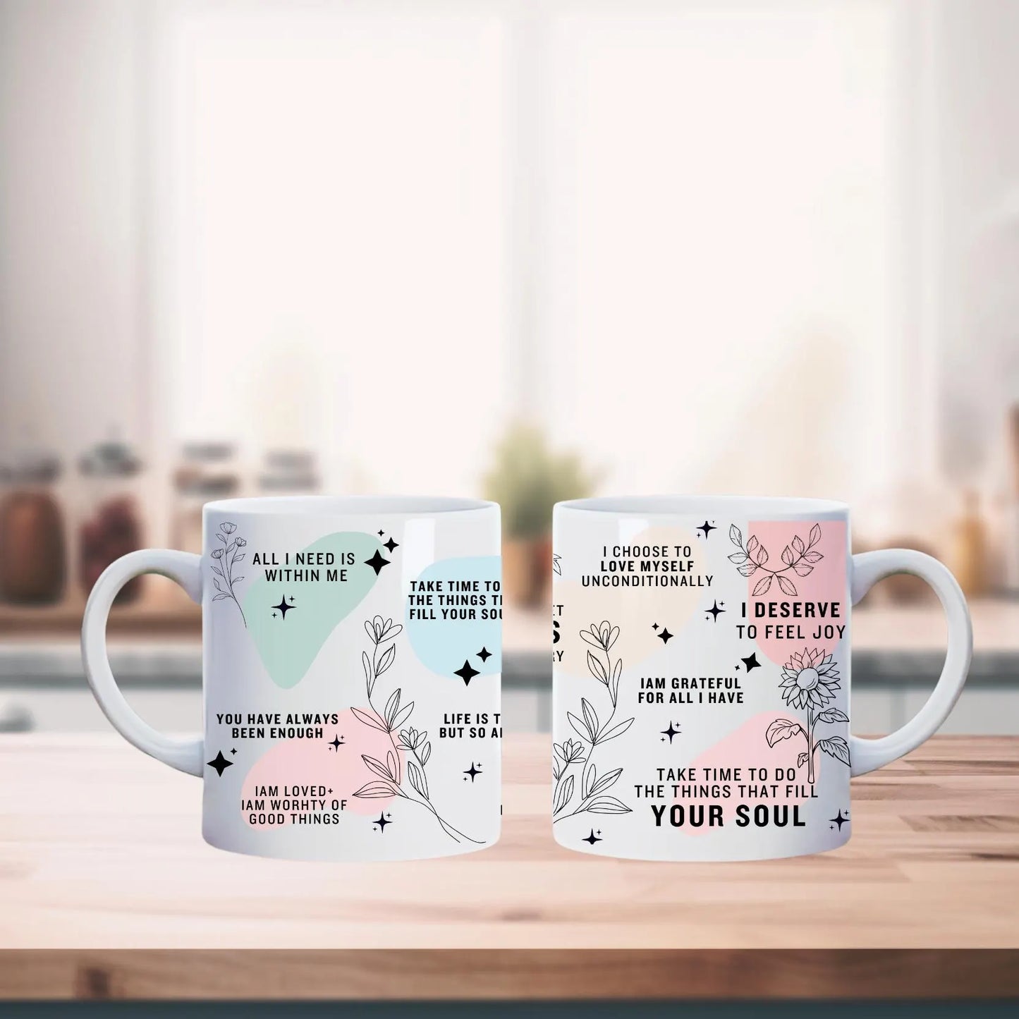 Personalized Daily Affirmations Coffee Mug, tumbler,  Daily Reminders Cup, Best Friend Gift, Mental Health Awareness Gift, Customized Mug