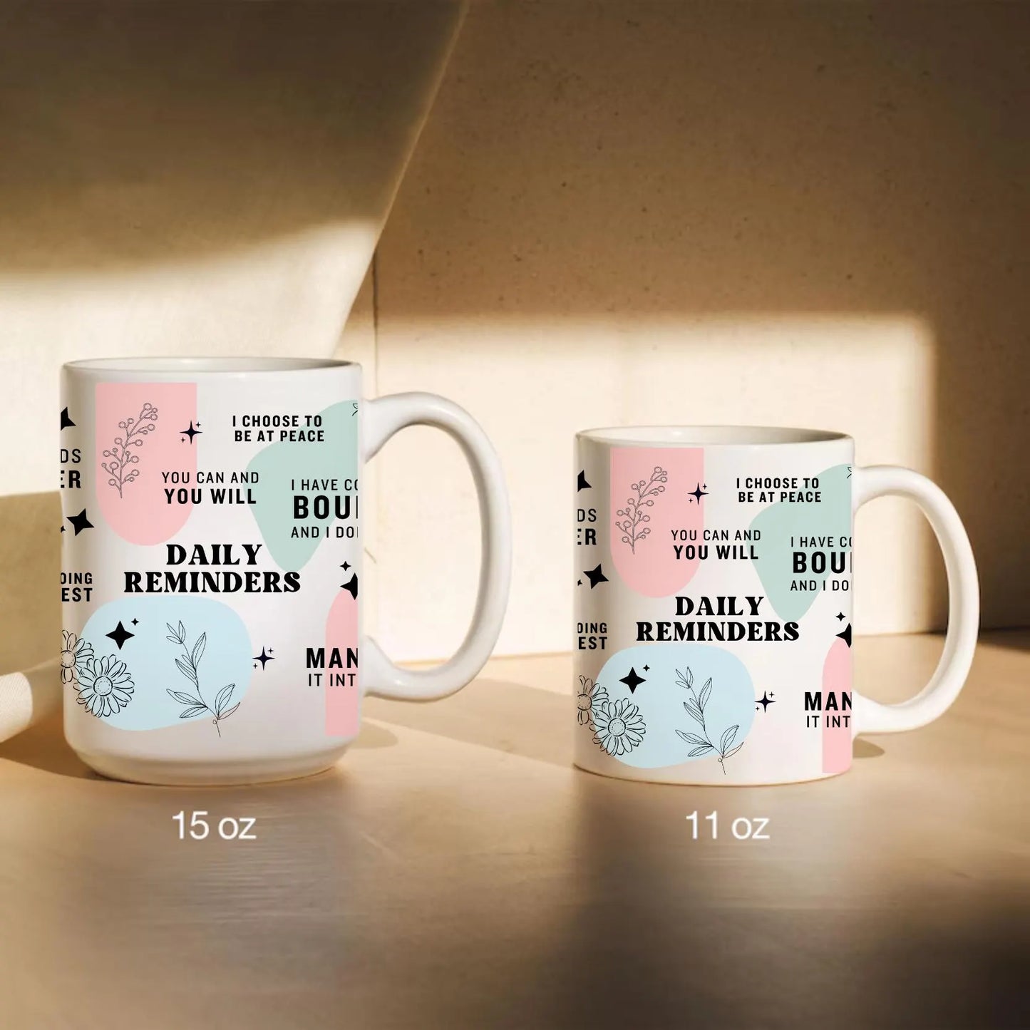 Personalized Daily Affirmations Coffee Mug, tumbler,  Daily Reminders Cup, Best Friend Gift, Mental Health Awareness Gift, Customized Mug