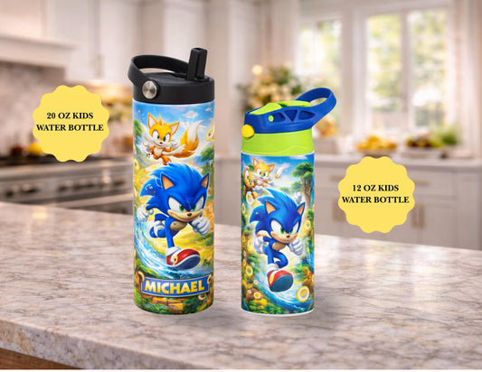 Personalized  Water bottle, Double wall insulated Water bottle for kids and adults, 20 Oz Insulated Water bottle