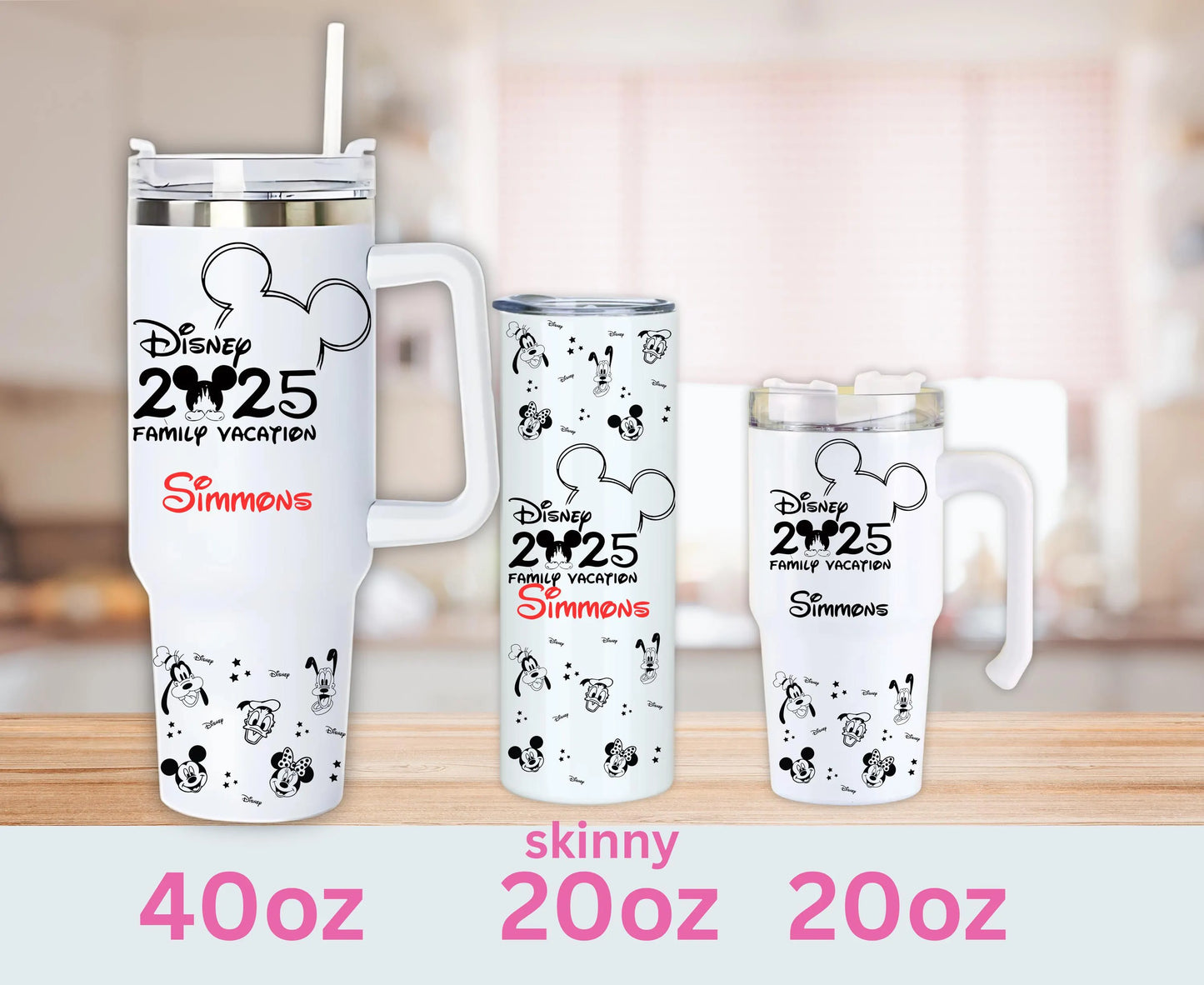 Personalized Disney 40 oz Tumbler with Handle, First Family Disney Trip, Custom Disney  Cup, Christmas Gift, Custom Birthday Gift