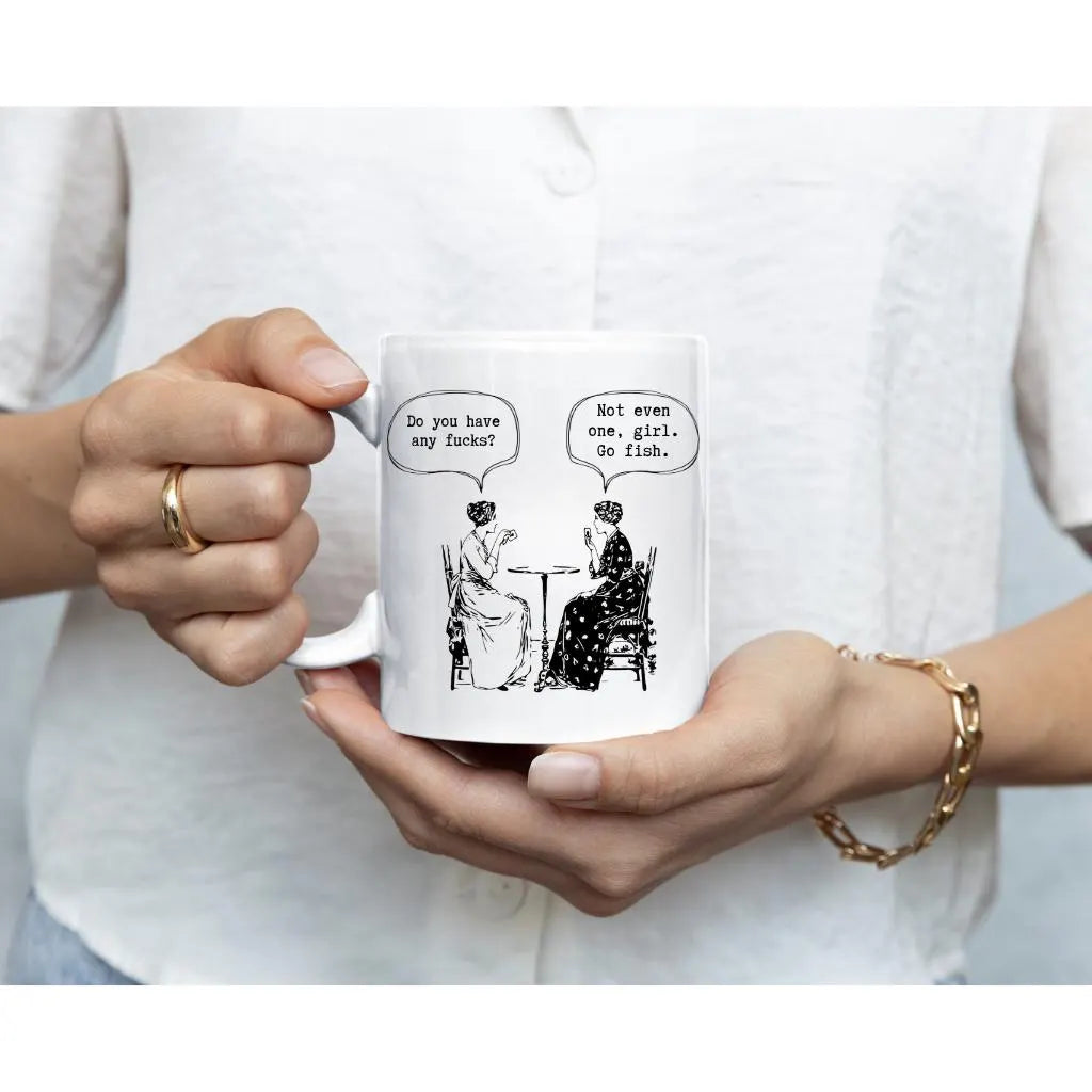 Inappropriate coffee mug, Do You Have Any F*ck's? Go Fish Mug, Funny mug,