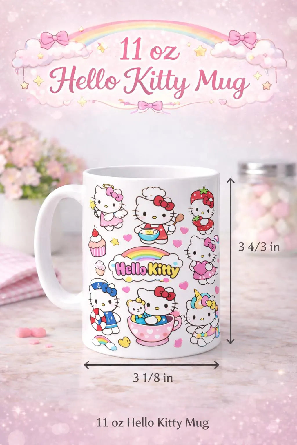 Personalizable Kitty mug, cute kitty mug,