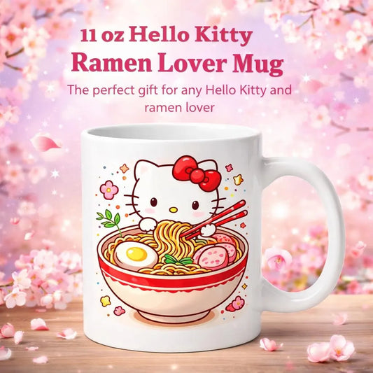 Personalizable Kitty mug, Ramen lover mugs,