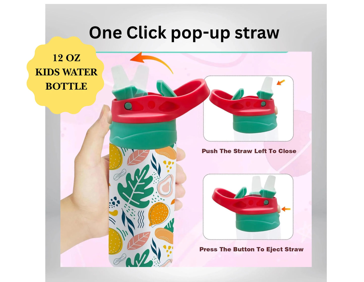 Personalized  Water bottle, Double wall insulated Water bottle for kids and adults, 20 Oz Insulated Water bottle