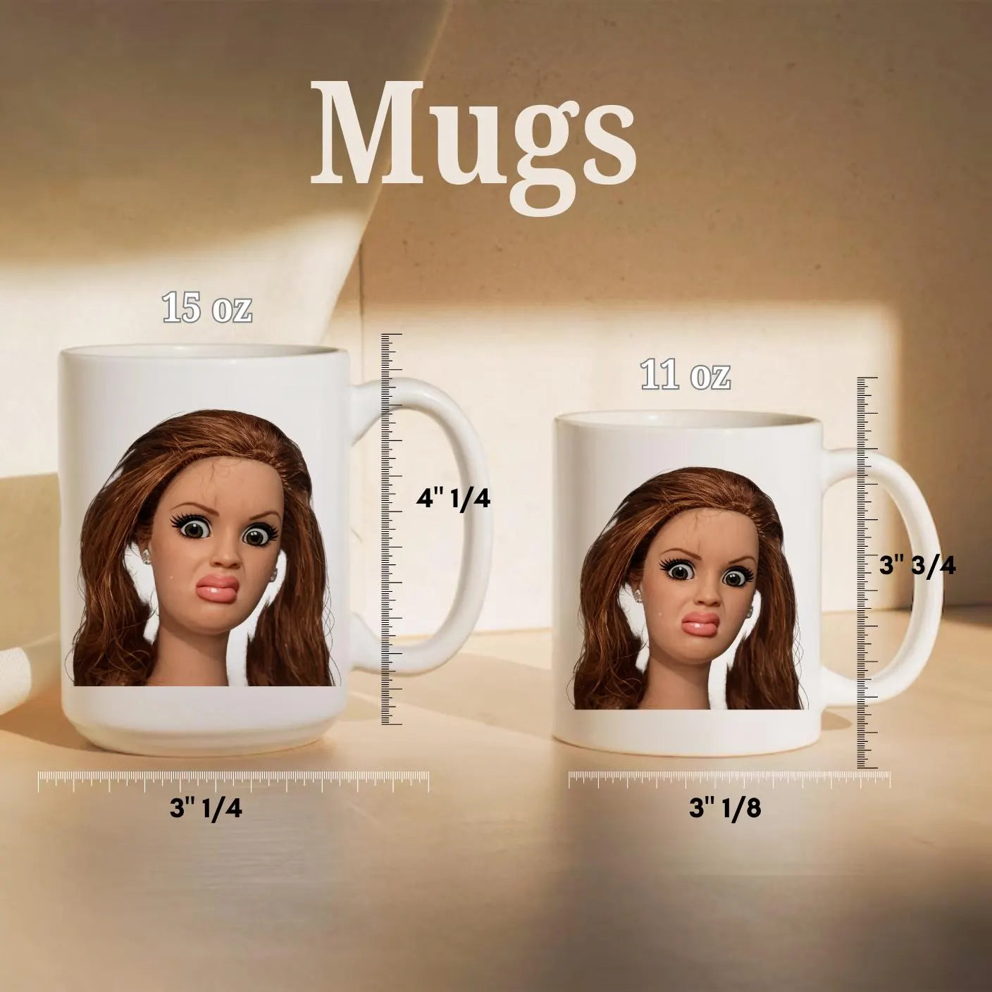 Doll Face Mug,  Disgusted Barbie Meme, Sarcastic gift, , Weird Humor Cup, Unhinged Meme Mug