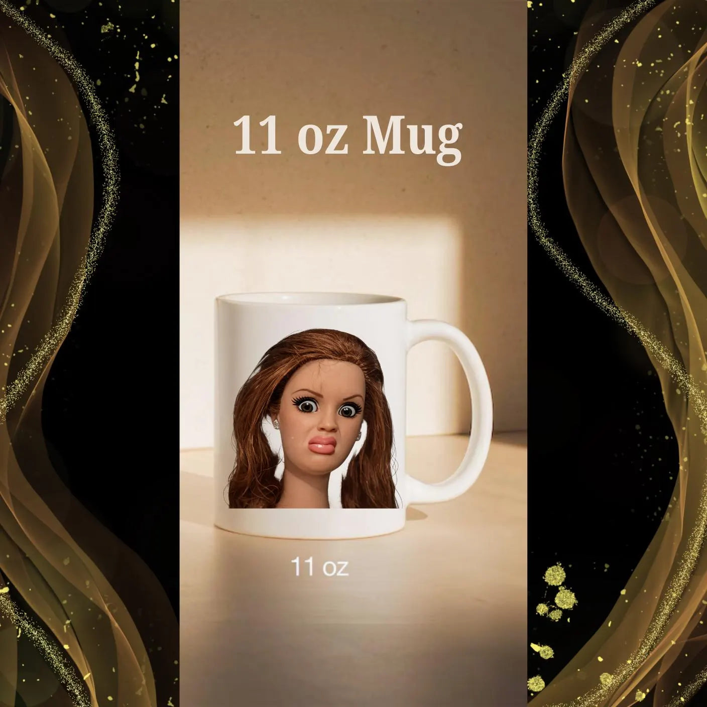 Doll Face Mug,  Disgusted Barbie Meme, Sarcastic gift, , Weird Humor Cup, Unhinged Meme Mug