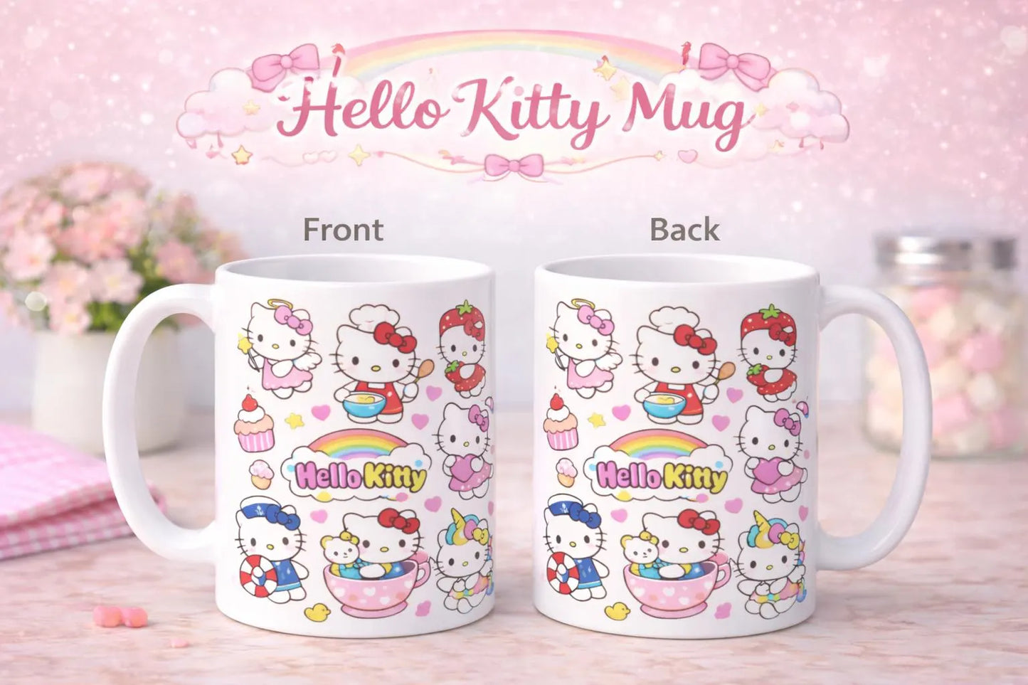 Personalizable Kitty mug, cute kitty mug,