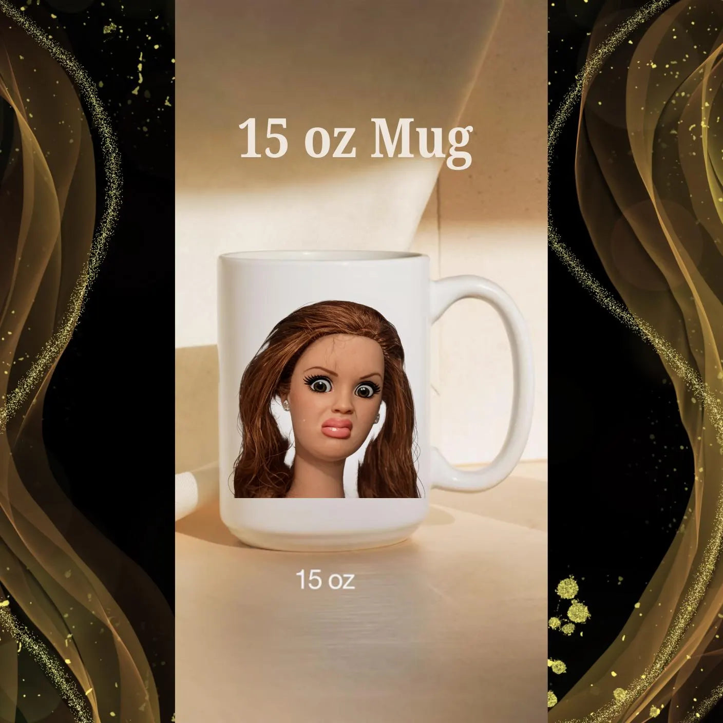 Doll Face Mug,  Disgusted Barbie Meme, Sarcastic gift, , Weird Humor Cup, Unhinged Meme Mug