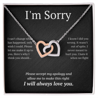 Interlocking Necklace, I'm sorry, gift for her