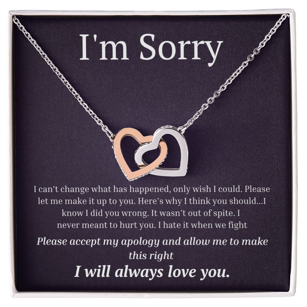Interlocking Necklace, I'm sorry, gift for her