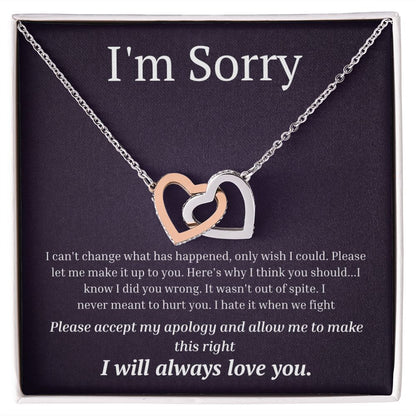 Interlocking Necklace, I'm sorry, gift for her