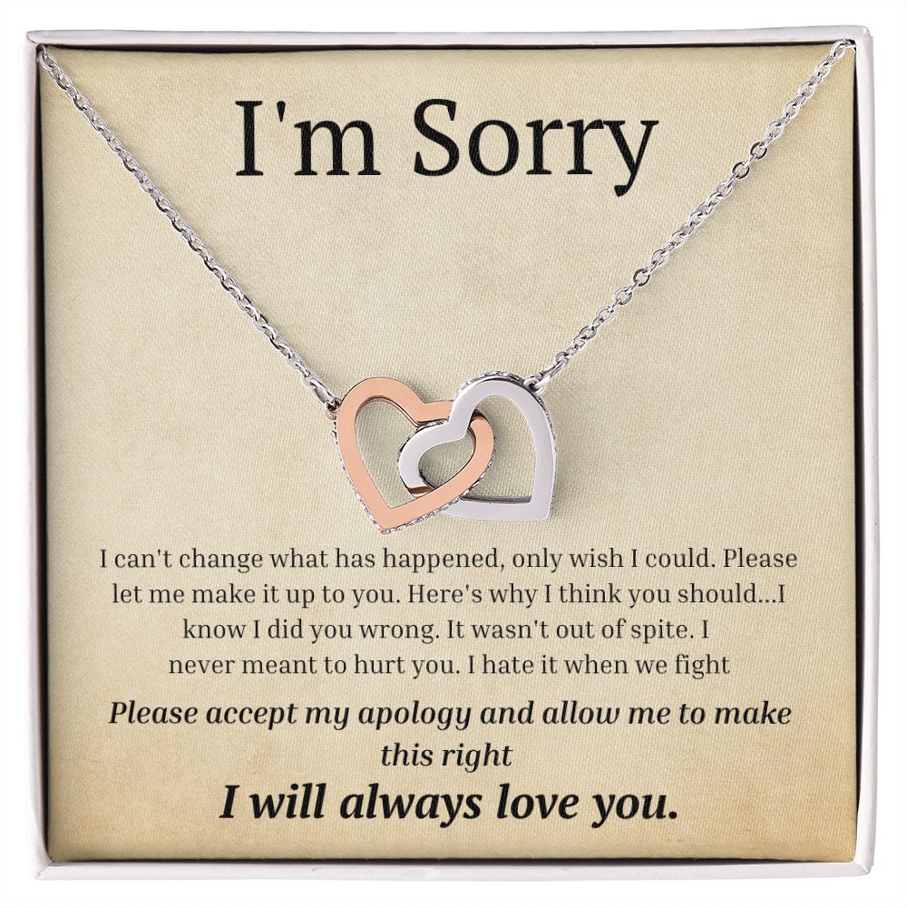 Interlocking Necklace, I'm sorry, gift for her