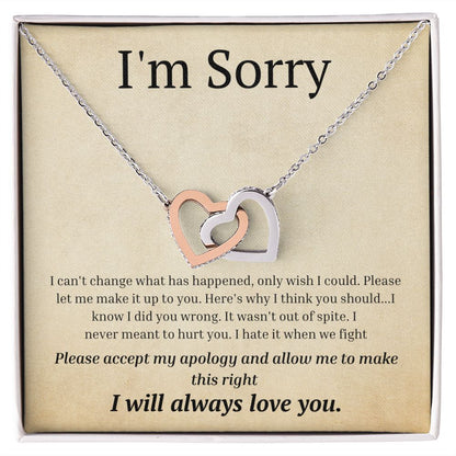 Interlocking Necklace, I'm sorry, gift for her